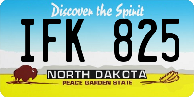 ND license plate IFK825