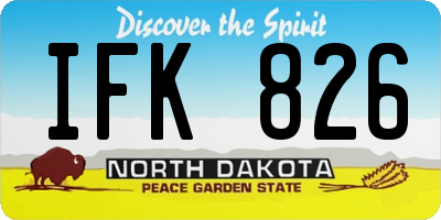 ND license plate IFK826