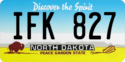 ND license plate IFK827