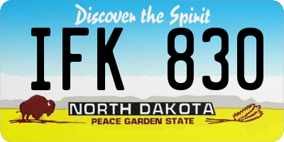 ND license plate IFK830