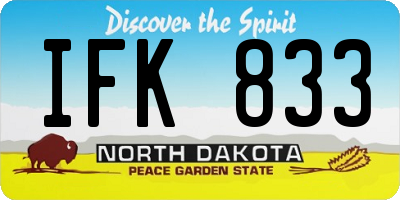 ND license plate IFK833