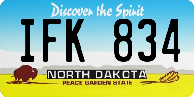 ND license plate IFK834