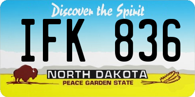 ND license plate IFK836