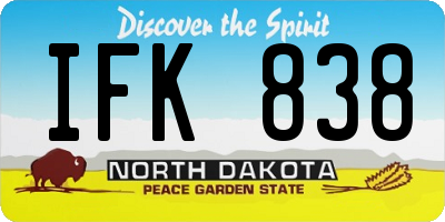 ND license plate IFK838