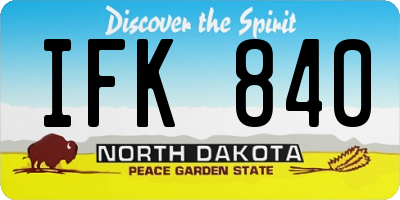 ND license plate IFK840
