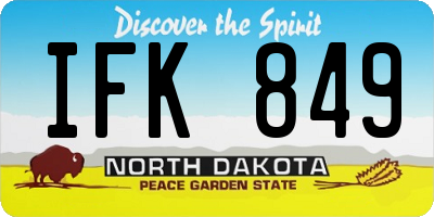 ND license plate IFK849
