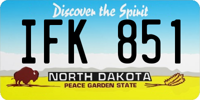 ND license plate IFK851