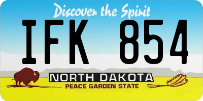 ND license plate IFK854