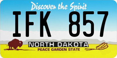 ND license plate IFK857