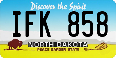 ND license plate IFK858