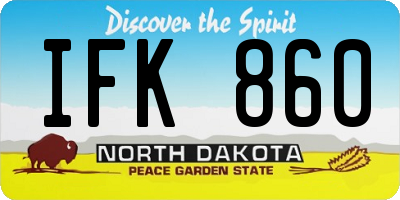 ND license plate IFK860