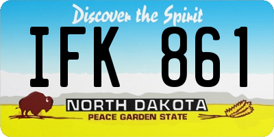 ND license plate IFK861