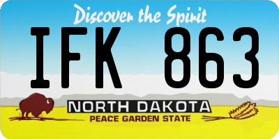 ND license plate IFK863
