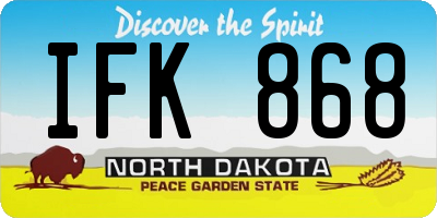 ND license plate IFK868