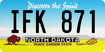 ND license plate IFK871