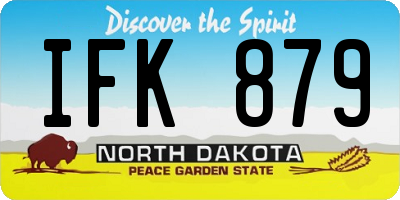 ND license plate IFK879