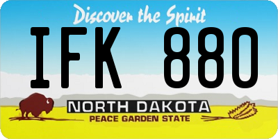 ND license plate IFK880
