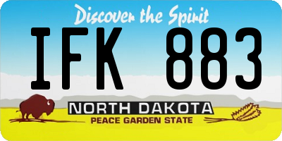 ND license plate IFK883