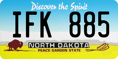 ND license plate IFK885