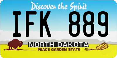 ND license plate IFK889