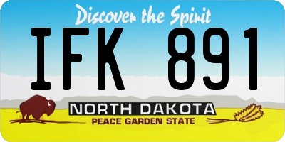 ND license plate IFK891