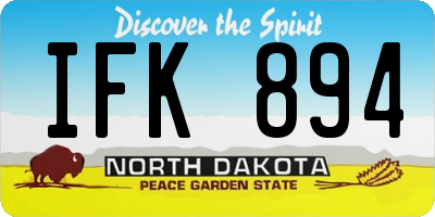 ND license plate IFK894