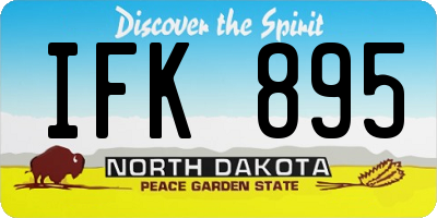 ND license plate IFK895