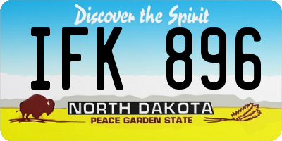 ND license plate IFK896