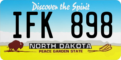 ND license plate IFK898