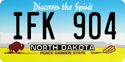 ND license plate IFK904