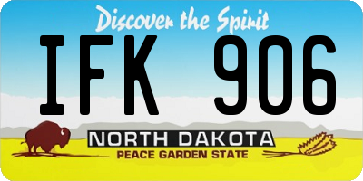 ND license plate IFK906