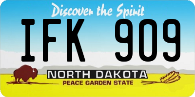 ND license plate IFK909