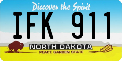 ND license plate IFK911