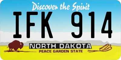 ND license plate IFK914
