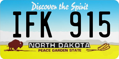 ND license plate IFK915