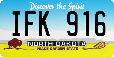 ND license plate IFK916