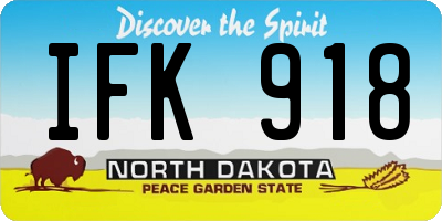 ND license plate IFK918