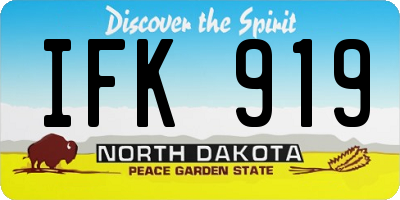 ND license plate IFK919