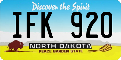 ND license plate IFK920