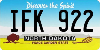 ND license plate IFK922