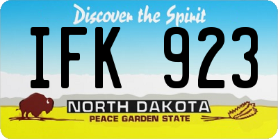 ND license plate IFK923