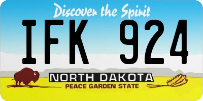 ND license plate IFK924
