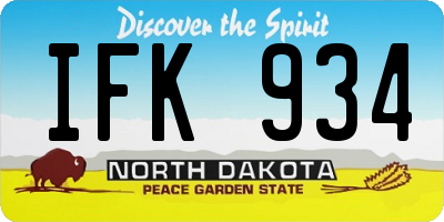 ND license plate IFK934