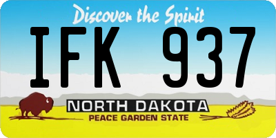 ND license plate IFK937