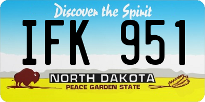 ND license plate IFK951