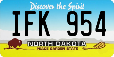 ND license plate IFK954