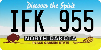 ND license plate IFK955