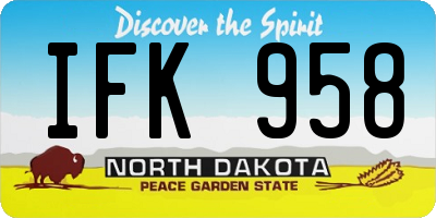 ND license plate IFK958