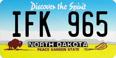 ND license plate IFK965