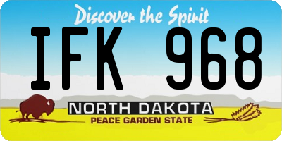 ND license plate IFK968